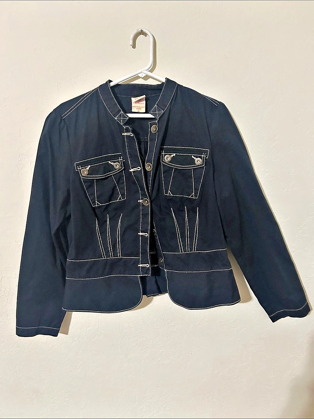 Vintage Faded Glory Short Waisted Utility Jacket Size 14 Like New-Fits like 10-1